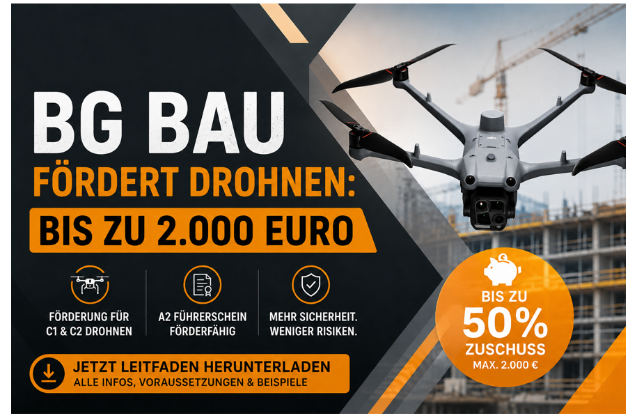 BG BAU fördert Drohnen